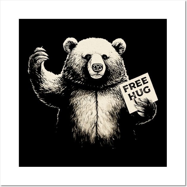 Free hug a bear Wall Art by Yopi